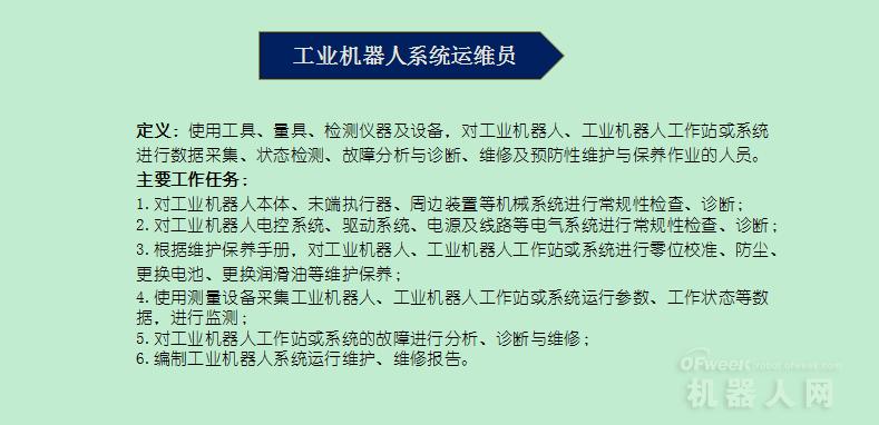 工業(yè)機器人系統(tǒng)運維員